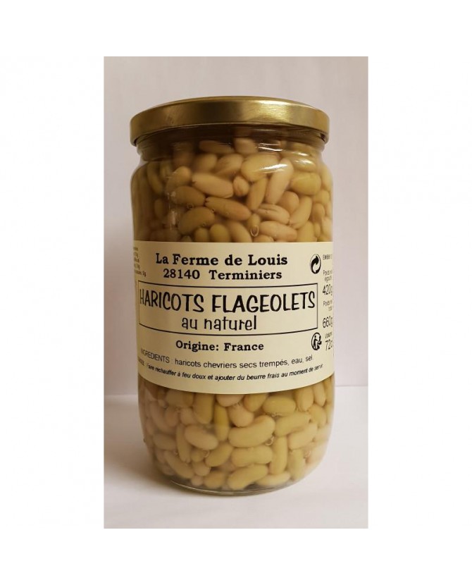 Haricots Flageolets au Naturel cuisinés LA FERME DE LOUIS (Bocal 72 cl)