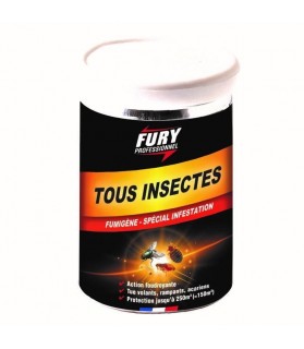 FURY Fumigène Poudre insecticide Spécial infestation jusqu'à 150 m²