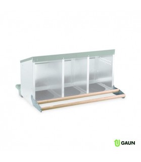 Perchoir en bois GAUN pour Pondoir 3 compartiments fond plastique pour Poule