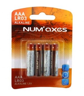 Pack 4 piles AAA LR03 1.5 V NUM AXES
