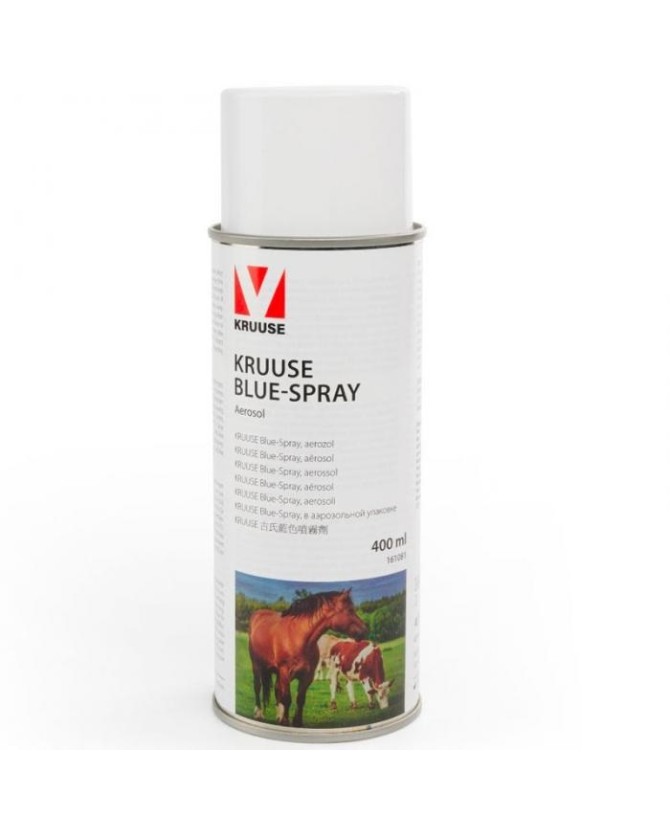 Spray bleu pour le soin 400 ml KRUUSE x 400 ml pour Chat, Chien, Cheval, Vache et Cochon remplace le Septiject