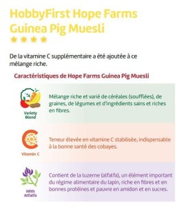 Muesli HOBBY FIRST riche en fibre et vitamine C pour Cobaye Cochon d'inde x 2.5 kg