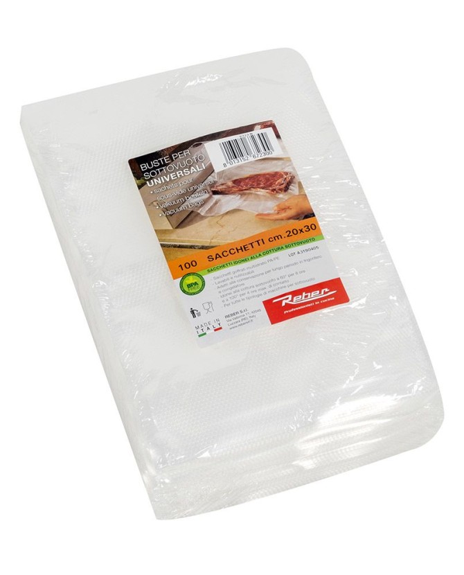 Sac REBER 100 poches gaufrées 20 x 30 cm pour machine sous vide