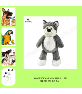 Peluche Husky Doo Pantin ANIMA toute douce 35 cm Cadeau plaisir d'offrir Noël Anniversaire Naissance Bébé Enfant Doudou Calin