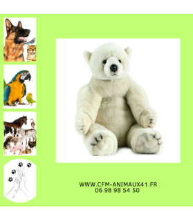 Peluche Ours Polaire Assis ANIMA Haut 70 cm Cadeau plaisir d'offrir Noël Anniversaire Naissance Bébé Enfant Doudou Calin