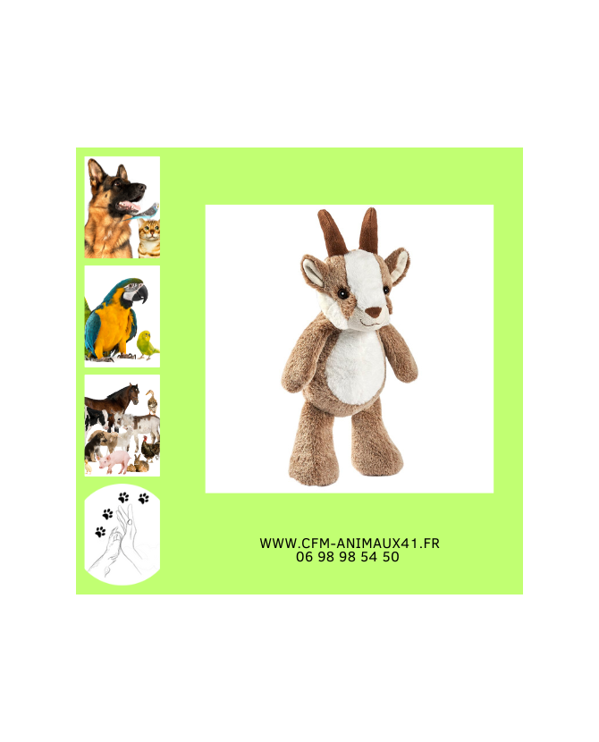 Peluche Chamois Doo Pantin ANIMA 35 cm Cadeau plaisir d'offrir Noël Anniversaire Naissance Bébé Enfant Doudou Calin