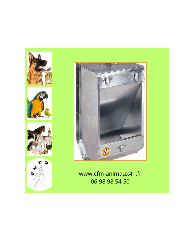 Mangeoire en métal 1 compartiment pour Lapin CFM Animaux 41 à Conan 41290