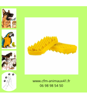 Brosse jaune universelle PET+ME nettoie masse brosse et caresse pour Chien et Chat CFM Animaux 41 à Conan 41290