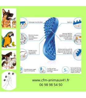 Brosse jaune universelle PET+ME nettoie masse brosse et caresse pour Chien et Chat CFM Animaux 41 à Conan 41290