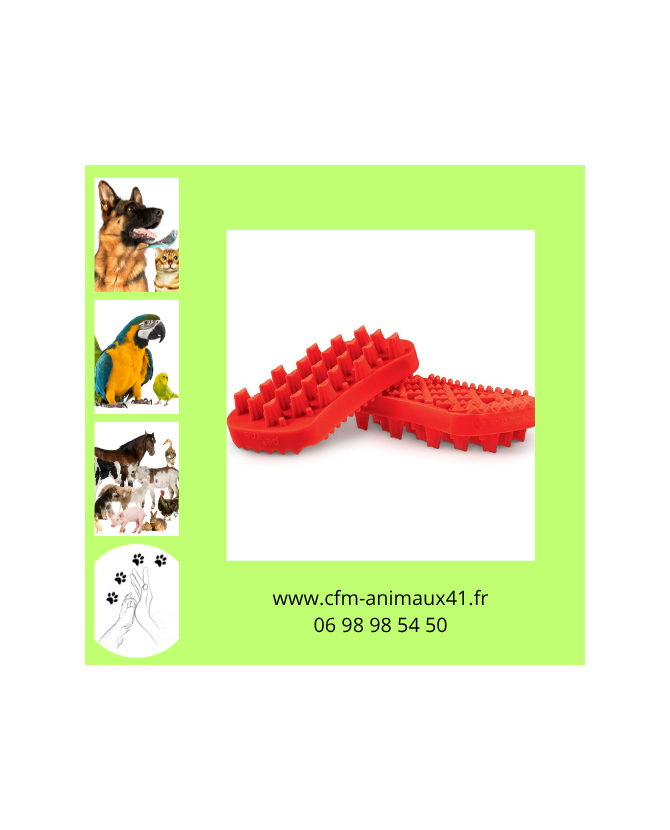 Brosse rouge universelle PET+ME nettoie masse brosse et caresse pour Chien et Chat CFM Animaux 41 à Conan 41290