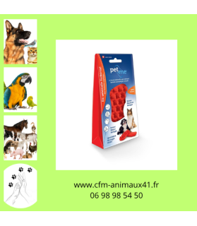 Brosse rouge universelle PET+ME nettoie masse brosse et caresse pour Chien et Chat CFM Animaux 41 à Conan 41290