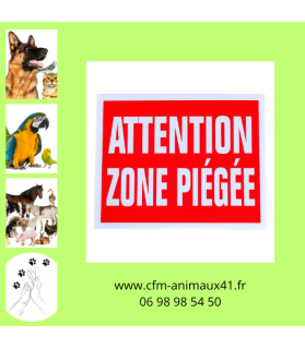 Panneau BOXTRAP 25 x 20 cm Attention Zone Piégée x 5 CFM Animaux 41 à Conan 41290