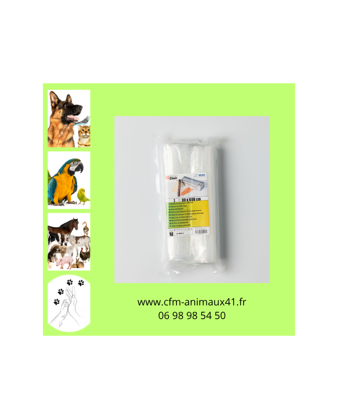 Rouleau pour mise sous vide 30 x 600 cm x 2 CFM Animaux 41 à Conan 41290