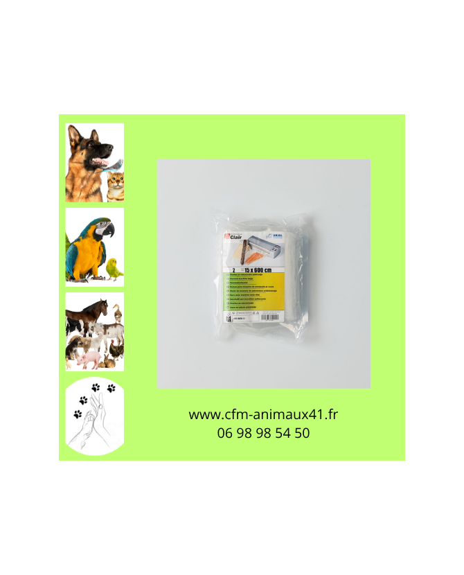 Rouleau pour mise sous vide 15 x 600 cm x 2 CFM Animaux 41 à Conan 41290