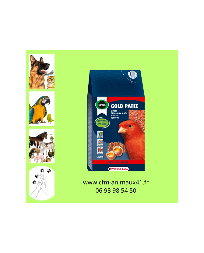 Gold Pâtée rouge VL pour Oiseau Canaris, Oiseau Indigène Exotique x 1 kg CFM Animaux 41 à Conan 41290