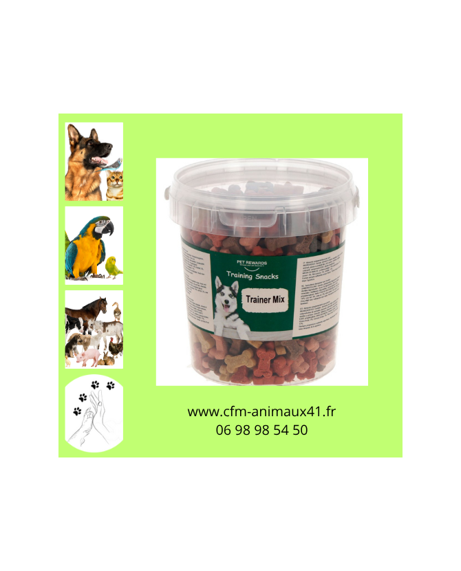 Friandises Pet Rewards Trainer Mix avec poulet, agneau, panse et saumon pour Chien x 500 g CFM Animaux 41 à Conan 41290 Friandises Pet Rewards Trainer Mix avec poulet, agneau, panse et saumon pour Chien x 500 g CFM Animaux 41 à Conan 41290