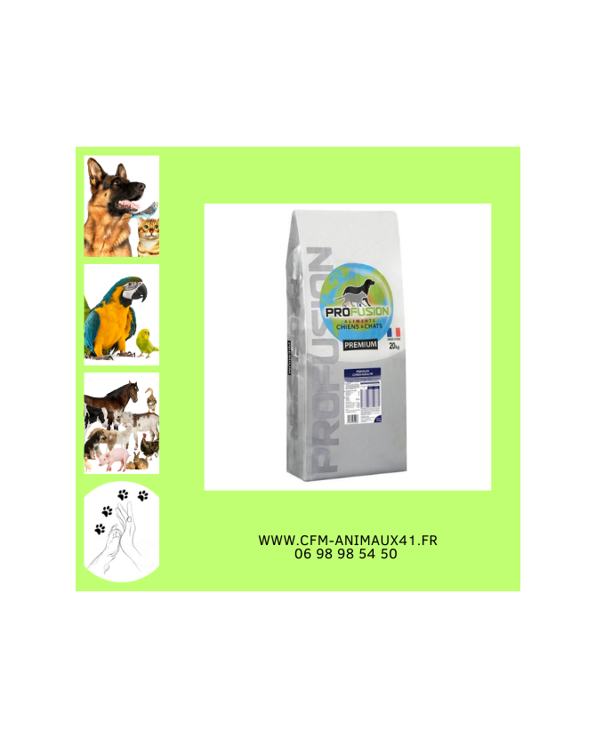 Croquette PROFUSION Premium 26/16 pour Chien Adulte petit et moyen x 4 kg CFM Animaux 41 à Conan 41290