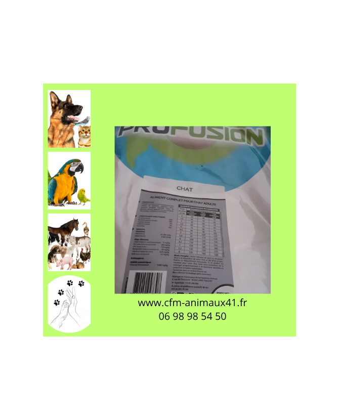 Croquette PROFUSION pour Chat Adulte x 20 kg CFM Animaux 41 à Conan 41290