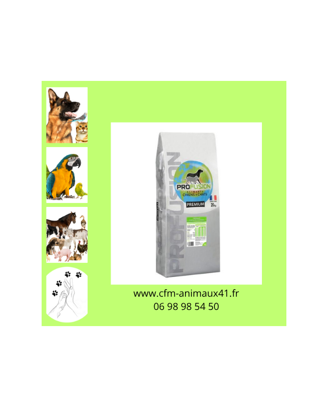 Croquette PROFUSION Premium 28/7 pour Chien en Surpoids x 20 kg CFM Animaux 41 à Conan 41290
