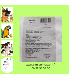 Croquette Chasse Meute 27/13 pour Chien x 20 kg CFM Animaux 41 à Conan 41290